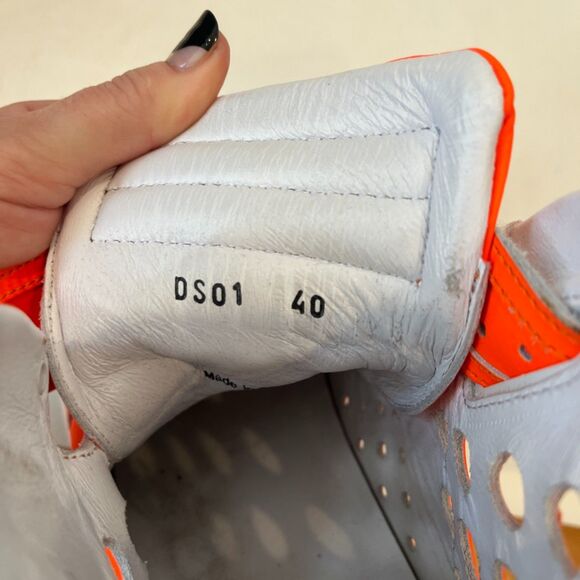 Pierre Hardy Punching Hi Top Sneakers Perforated Orange Size 40/US 9.5 Lace Up - Picture 6 of 9